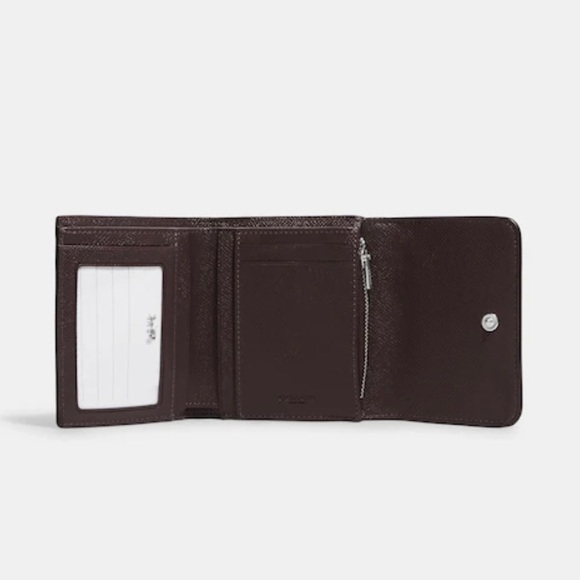 Coach Small Trifold Wallet Silver/Chalk Black Multi - Picture 15 of 15